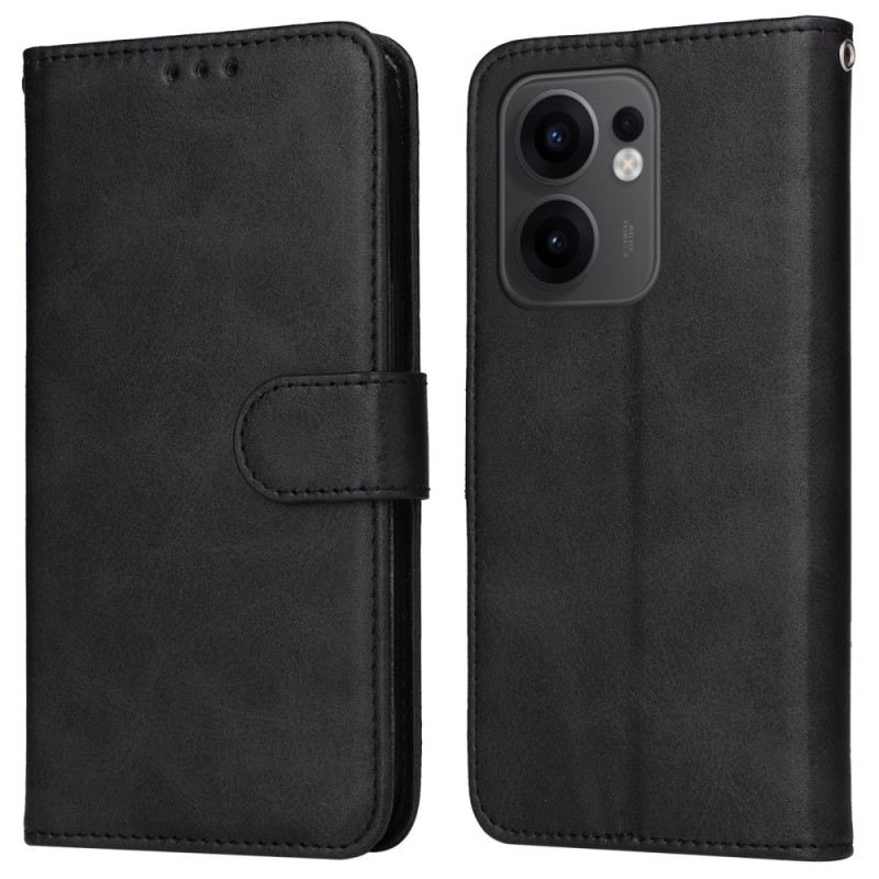 Bőrtok Oppo Reno 13f 4g / 5g / 13 Fs 5g Egyszínű Műbőr Pánttal