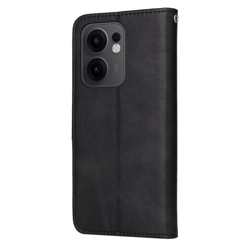 Bőrtok Oppo Reno 13f 4g / 5g / 13 Fs 5g Egyszínű Műbőr Pánttal