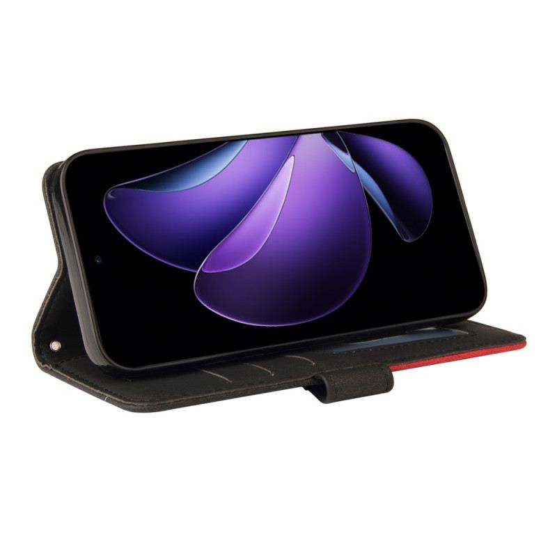 Bőrtok Oppo Reno 13f 4g / 5g / 13 Fs 5g Kéttónusú Hullámos Vonalak