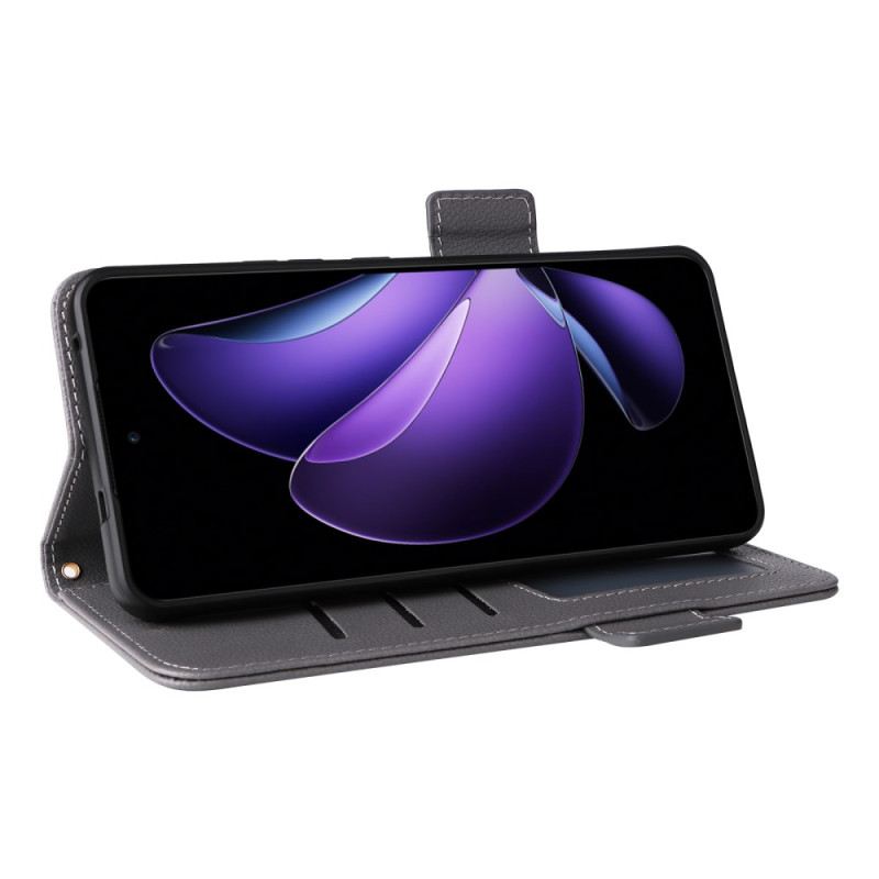 Bőrtok Oppo Reno 13f 4g / 5g / 13 Fs 5g Licsi Mintás Műbőr Nyakpánt