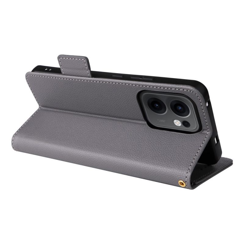 Bőrtok Oppo Reno 13f 4g / 5g / 13 Fs 5g Licsi Mintás Műbőr Nyakpánt