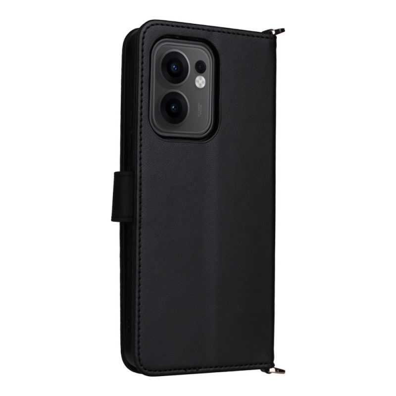 Kinyitható Bőrtok Oppo Reno 13f 4g / 5g / 13 Fs 5g Prémium Retró Vállpánt És Nyakpánt