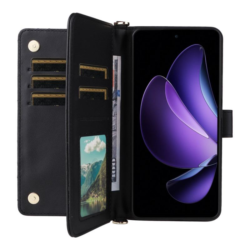 Kinyitható Bőrtok Oppo Reno 13f 4g / 5g / 13 Fs 5g Prémium Retró Vállpánt És Nyakpánt