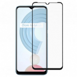 Realme C21 Black Edge Edzett Üveg Képernyővédő Fólia