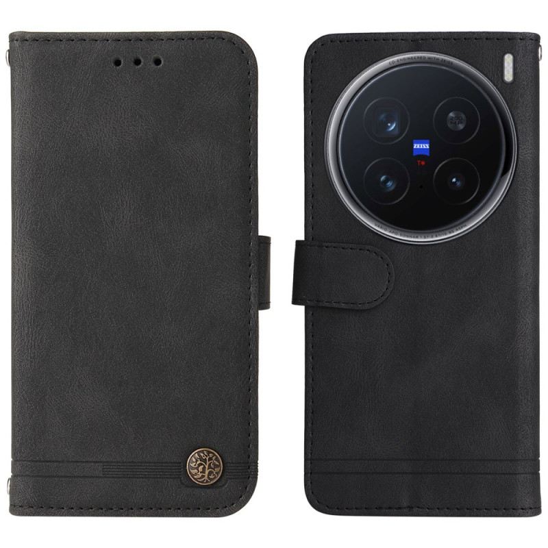 Bőrtok Vivo X200 Pro Szegecses Velúr Hatású Dekoratív