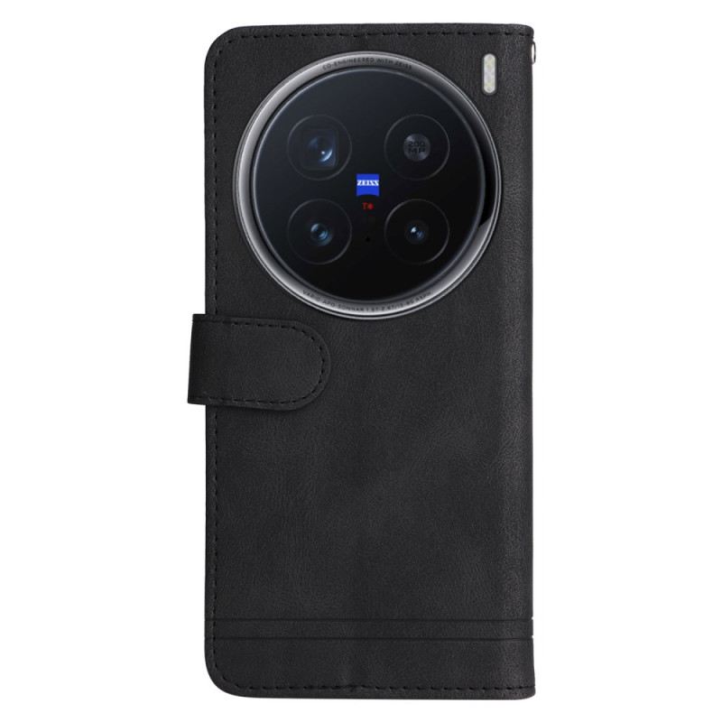 Bőrtok Vivo X200 Pro Szegecses Velúr Hatású Dekoratív