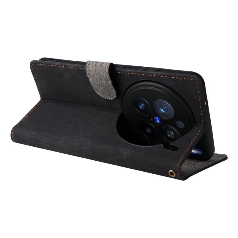 Bőrtok Vivo X200 Pro Velúr Hatású Szíj