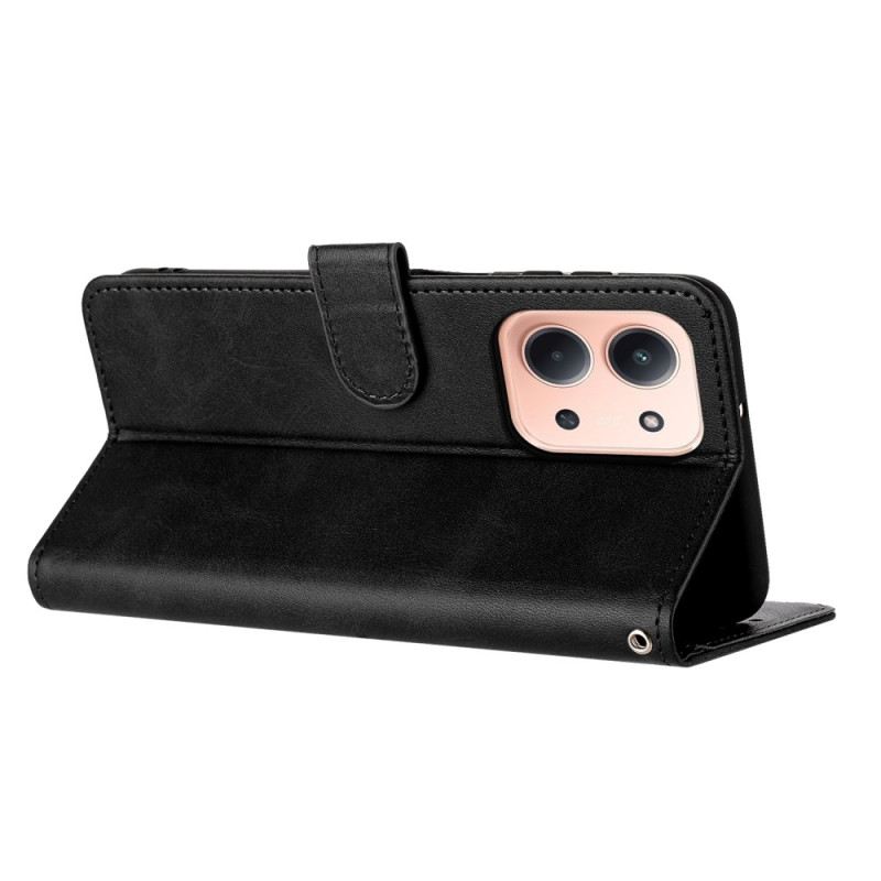 Bőrtok Poco C85 Bőrhatású Pánttal