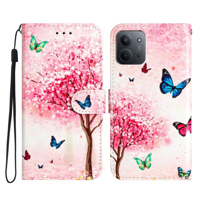 Bőrtok Poco C85 Cseresznyevirágzás