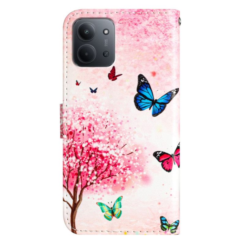 Bőrtok Poco C85 Cseresznyevirágzás