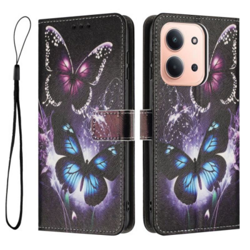 Bőrtok Poco C85 Két Pillangó