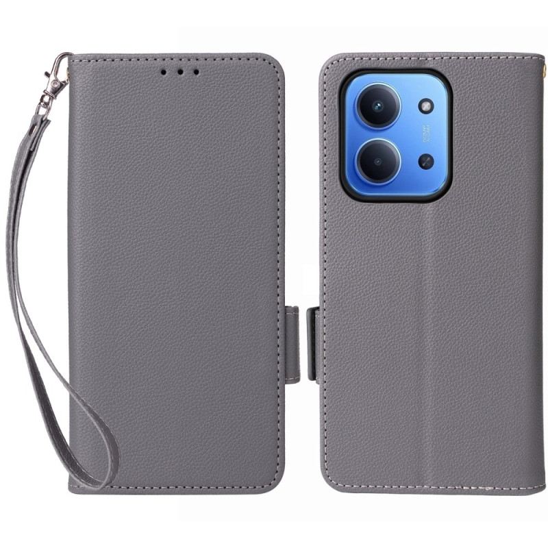 Bőrtok Poco C85 Műbőr Pánttal