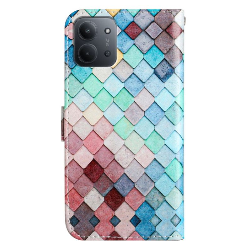 Bőrtok Poco C85 Rácsos