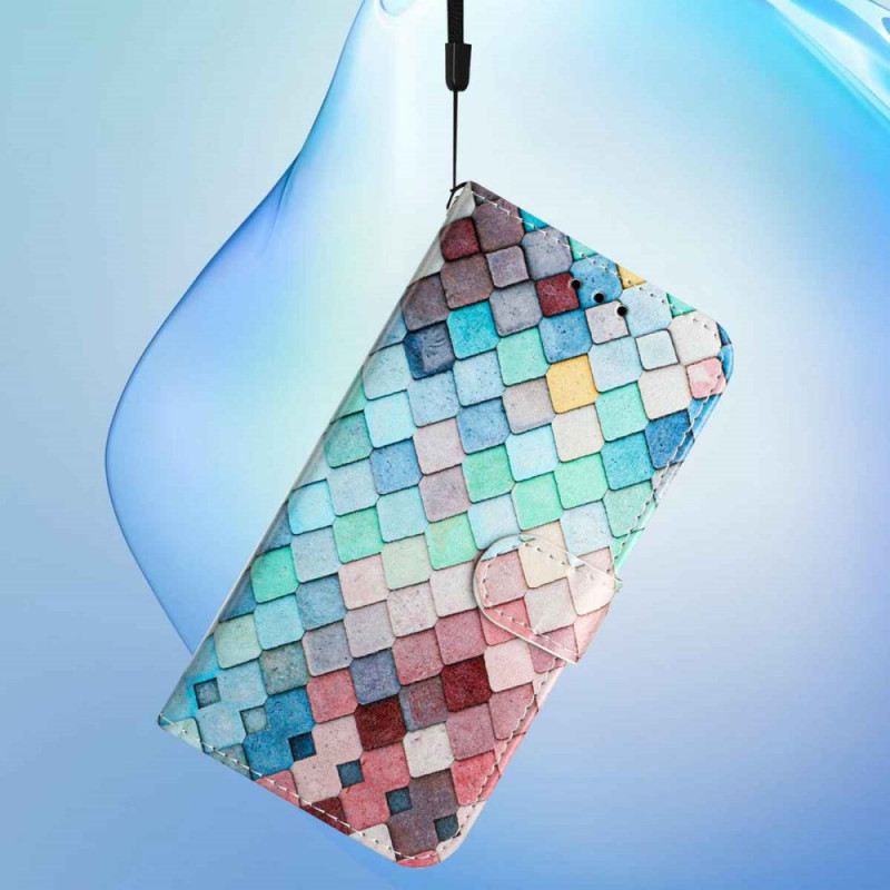 Bőrtok Poco C85 Rácsos