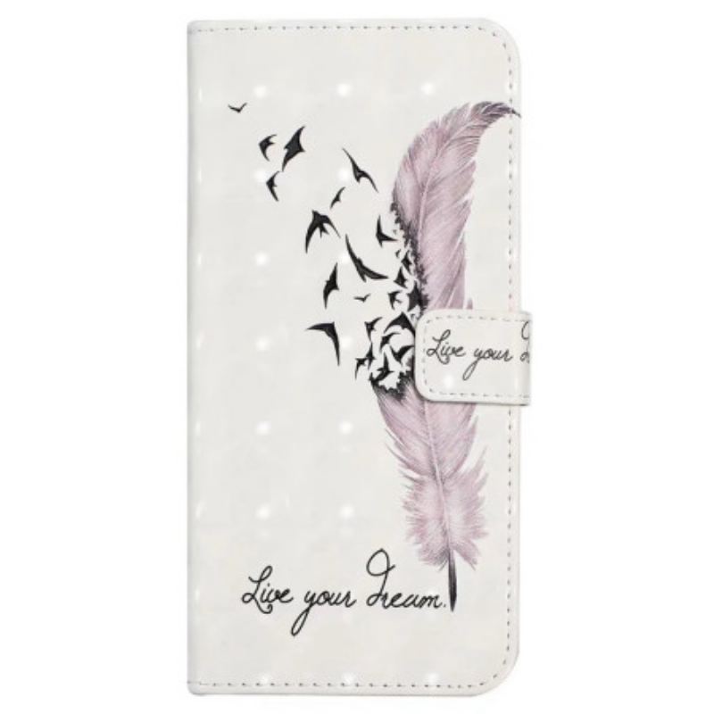 Bőrtok Poco C85 Rózsaszín Toll