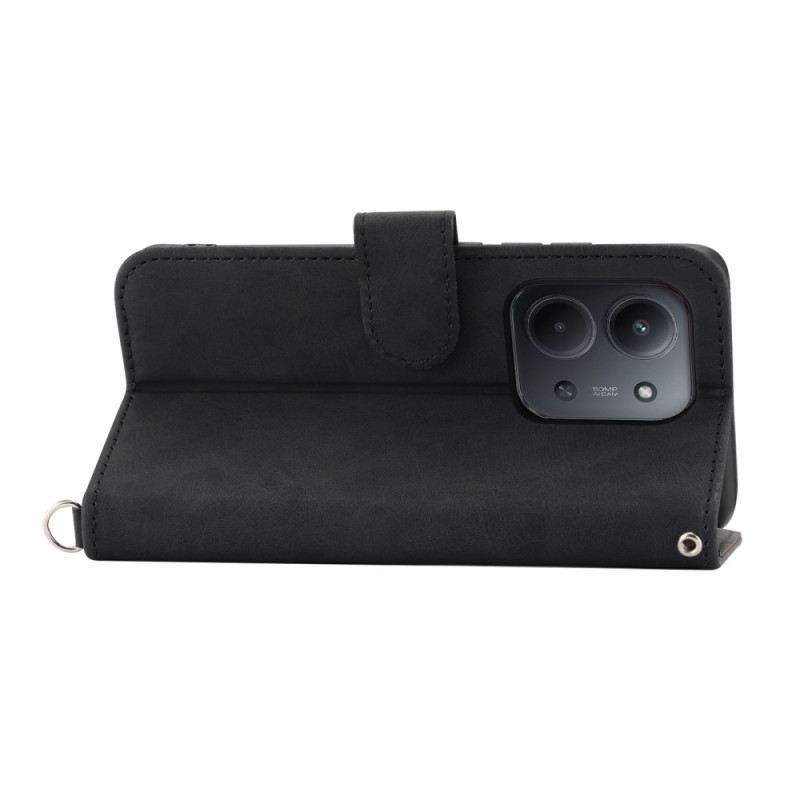 Bőrtok Poco C85 Velúr Csipkehatású