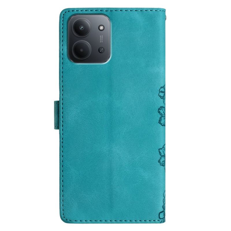 Bőrtok Poco C85 Virágos