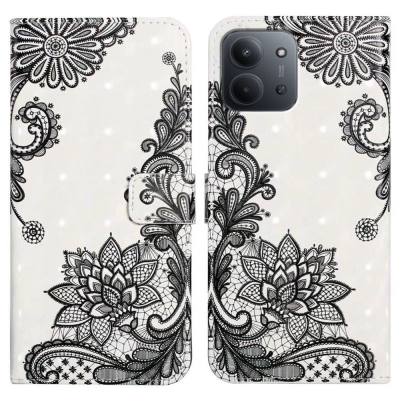 Kinyitható Bőrtok Poco C85 Csipke