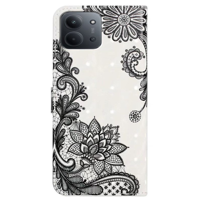 Kinyitható Bőrtok Poco C85 Csipke