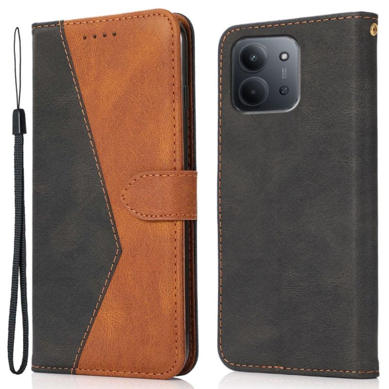 Kinyitható Bőrtok Poco C85 Kétszínű