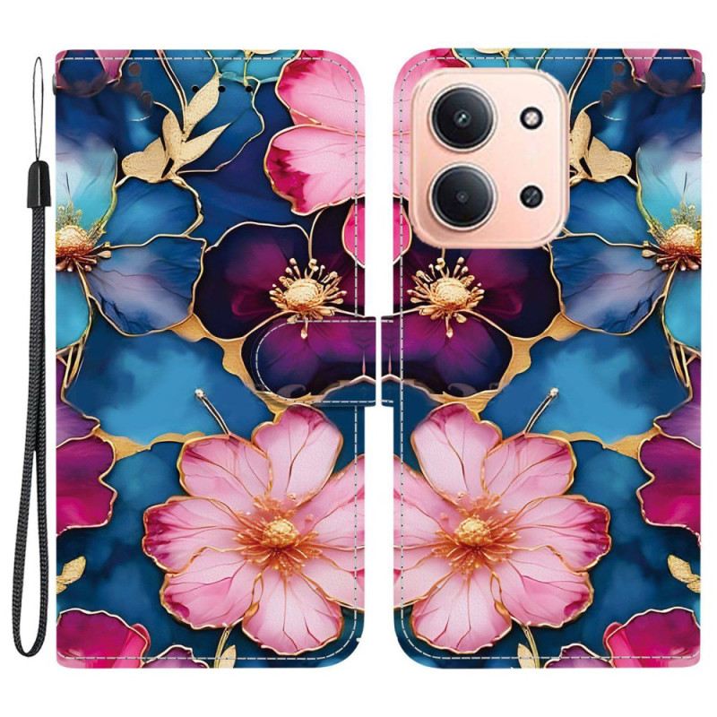 Kinyitható Tokok Poco C85 Színes Virágok