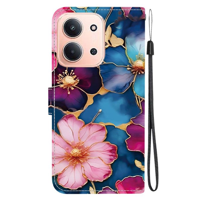 Kinyitható Tokok Poco C85 Színes Virágok