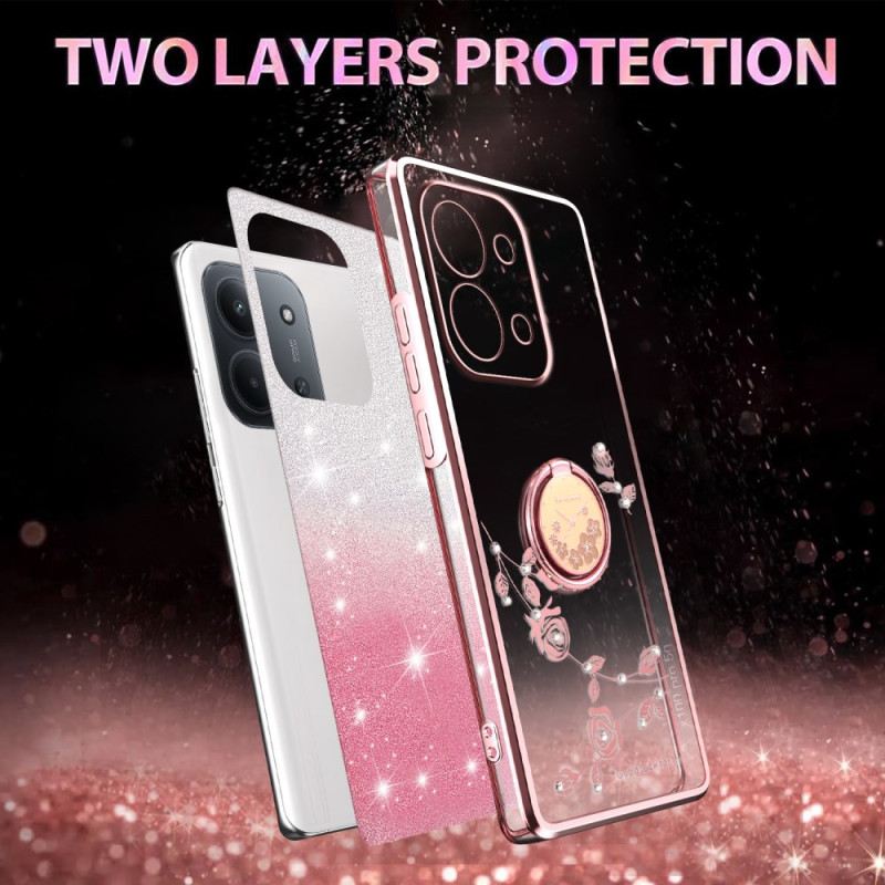 Telefontok Poco C85 Kadem Virágos Gyűrűtartó