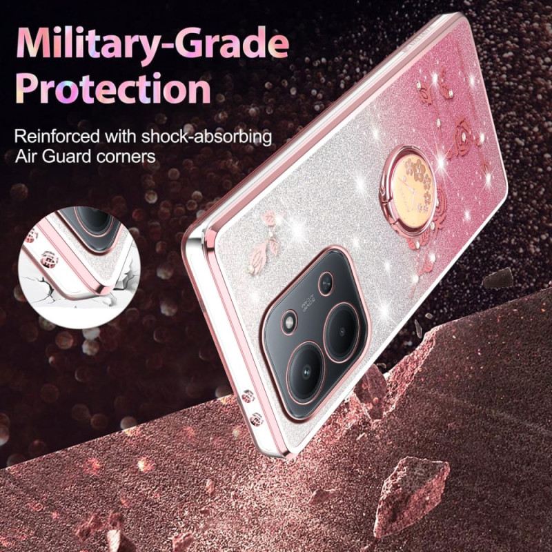 Telefontok Poco C85 Kadem Virágos Gyűrűtartó