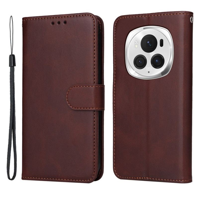 Bőrtok Honor Magic 6 Pro Unni Bőr Stílus Pánttal