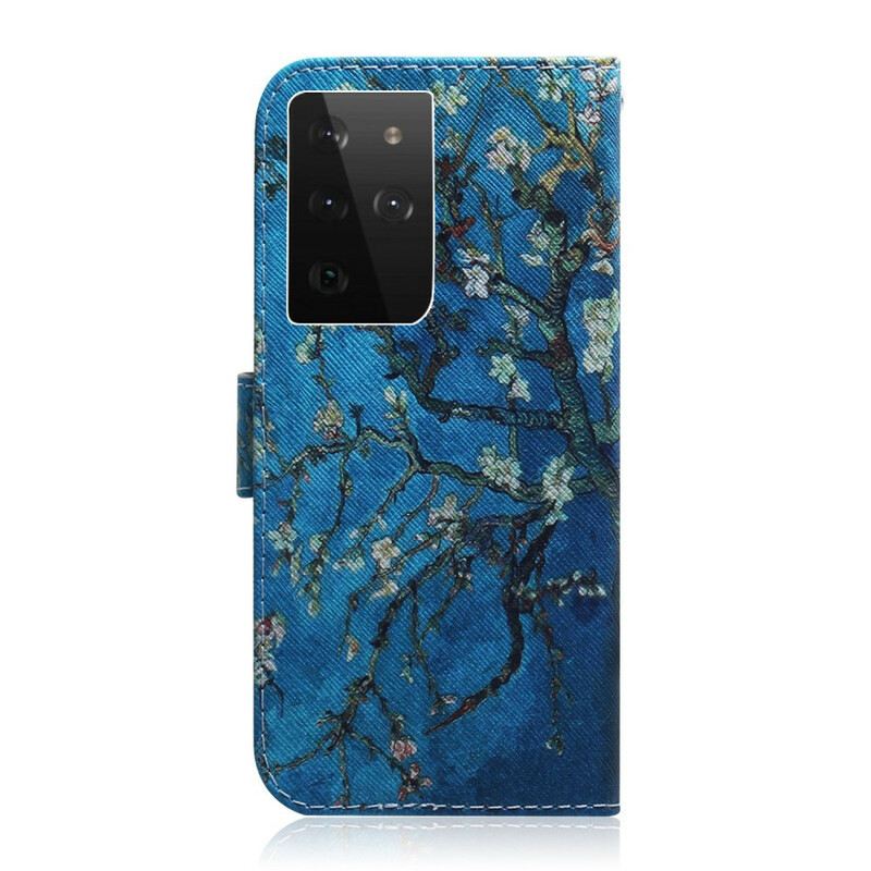 Fliptok / Bőrtok Samsung Galaxy S21 Ultra 5G Virágzó Fa Ága