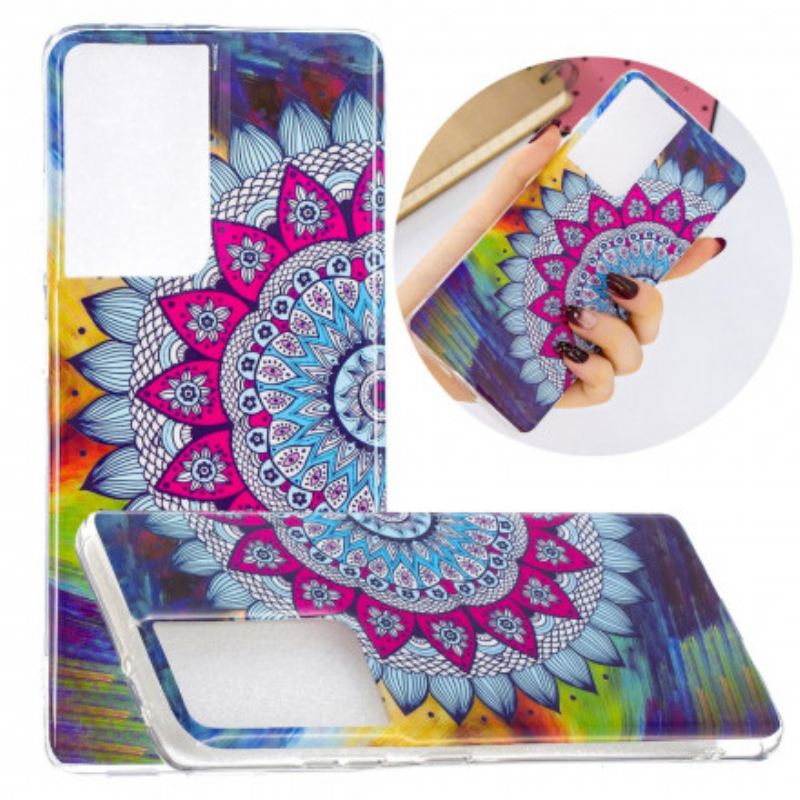 Telefontok Samsung Galaxy S21 Ultra 5G Fluoreszkáló Színes Mandala