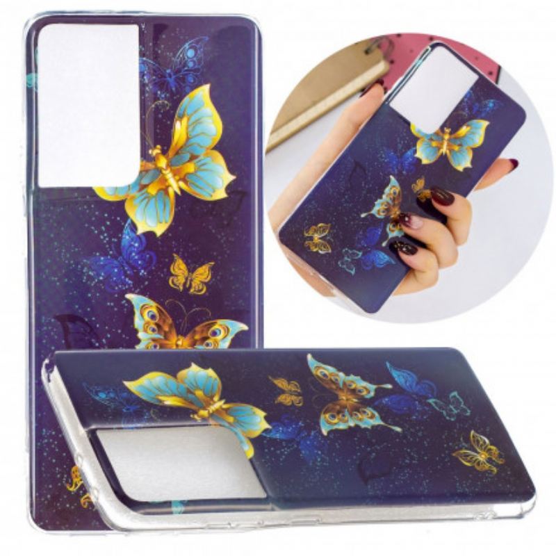 Tok Samsung Galaxy S21 Ultra 5G Fluoreszkáló Pillangók Sorozat
