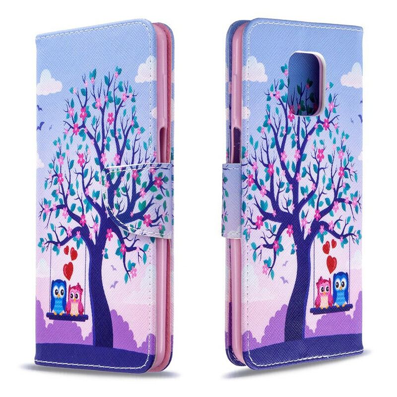 Fliptok / Bőrtok Xiaomi Redmi Note 9S / 9 Pro Baglyok A Swing