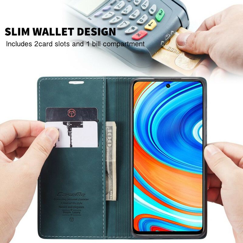Fliptok Xiaomi Redmi Note 9S / 9 Pro Bőrtok Caseme Műbőr