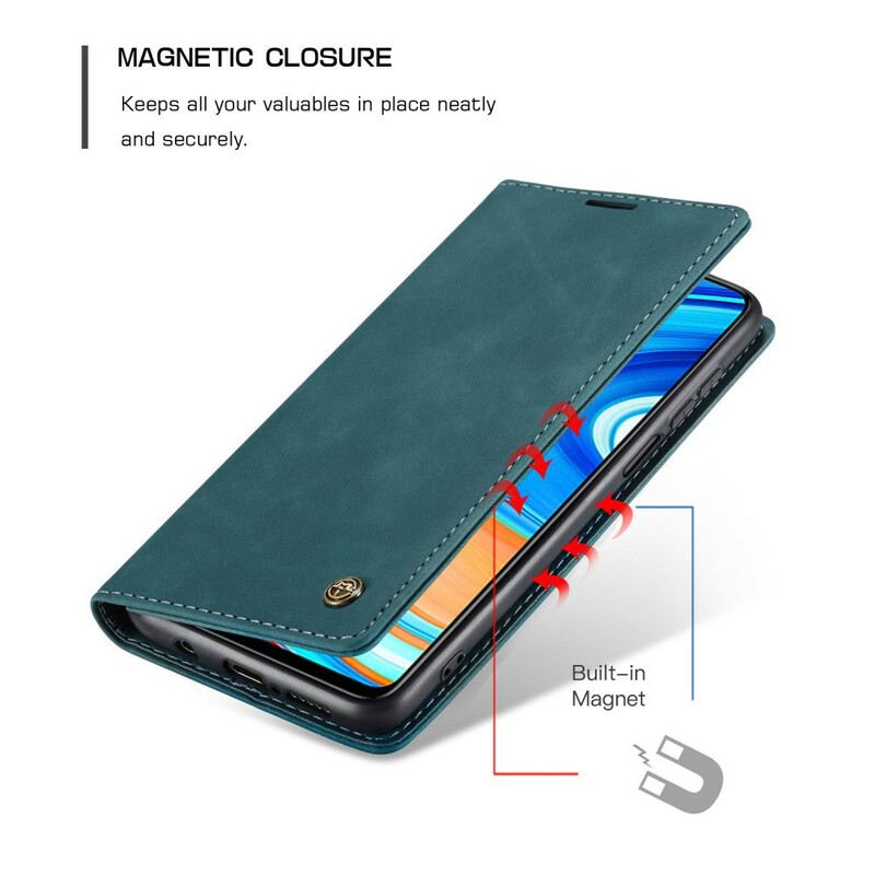Fliptok Xiaomi Redmi Note 9S / 9 Pro Bőrtok Caseme Műbőr