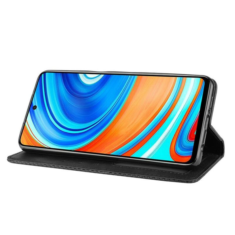 Fliptok Xiaomi Redmi Note 9S / 9 Pro Bőrtok Stilizált Vintage Bőrhatás