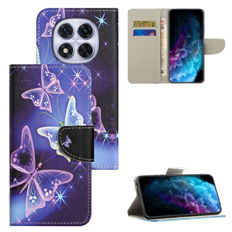 Bőrtok Xiaomi Redmi Note 15 Pro 5g Csillogó Pillangók