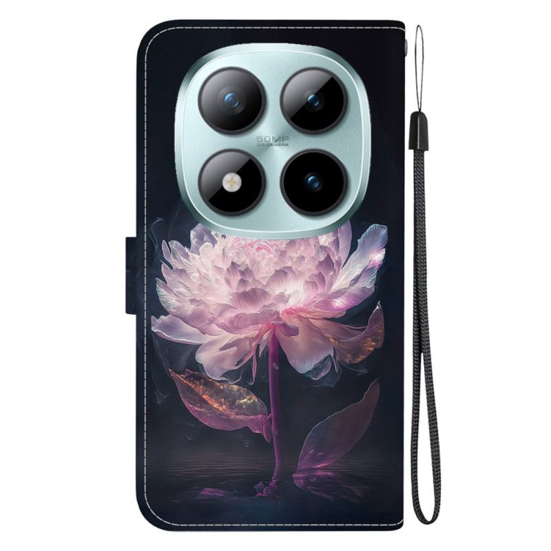 Bőrtok Xiaomi Redmi Note 15 Pro 5g Lila Pünkösdi Rózsa