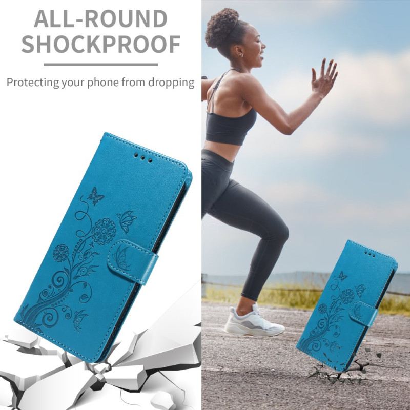 Bőrtok Xiaomi Redmi Note 15 Pro 5g Pillangók És Virágok