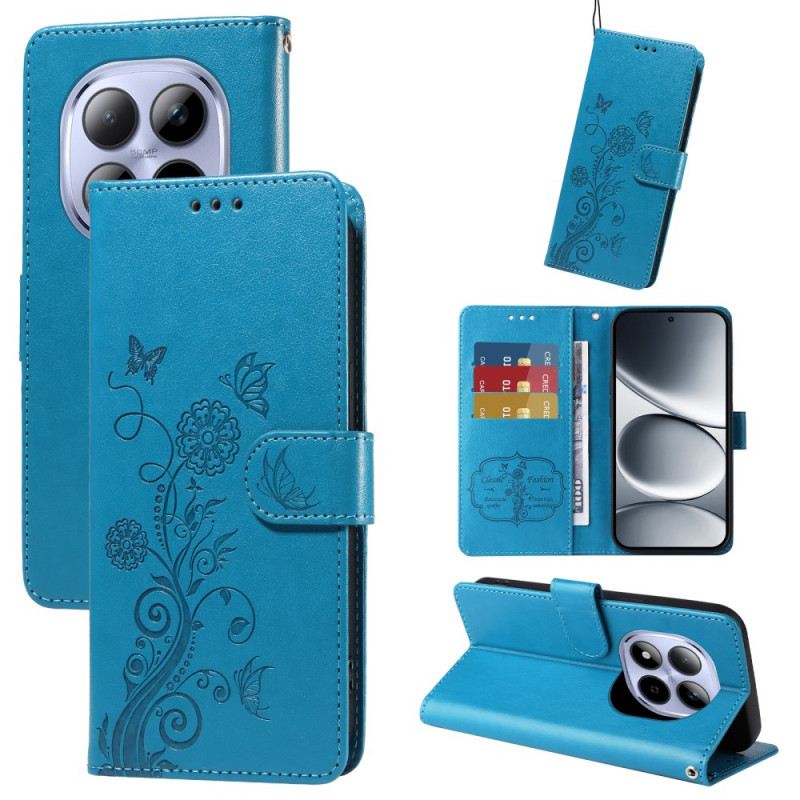 Bőrtok Xiaomi Redmi Note 15 Pro 5g Pillangók És Virágok