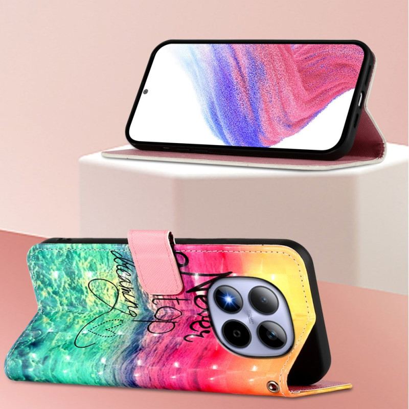 Bőrtok Xiaomi Redmi Note 15 Pro 5g Soha Ne Hagyd Abba Az Álmodást!