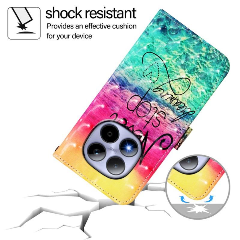 Bőrtok Xiaomi Redmi Note 15 Pro 5g Soha Ne Hagyd Abba Az Álmodást!