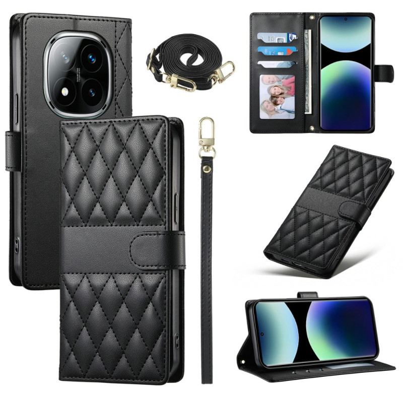 Bőrtok Xiaomi Redmi Note 15 Pro 5g Steppelt Pántokkal