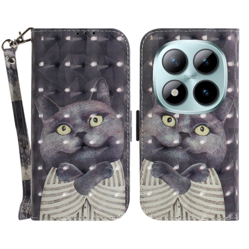 Bőrtok Xiaomi Redmi Note 15 Pro 5g Szürke Macska Pántokkal