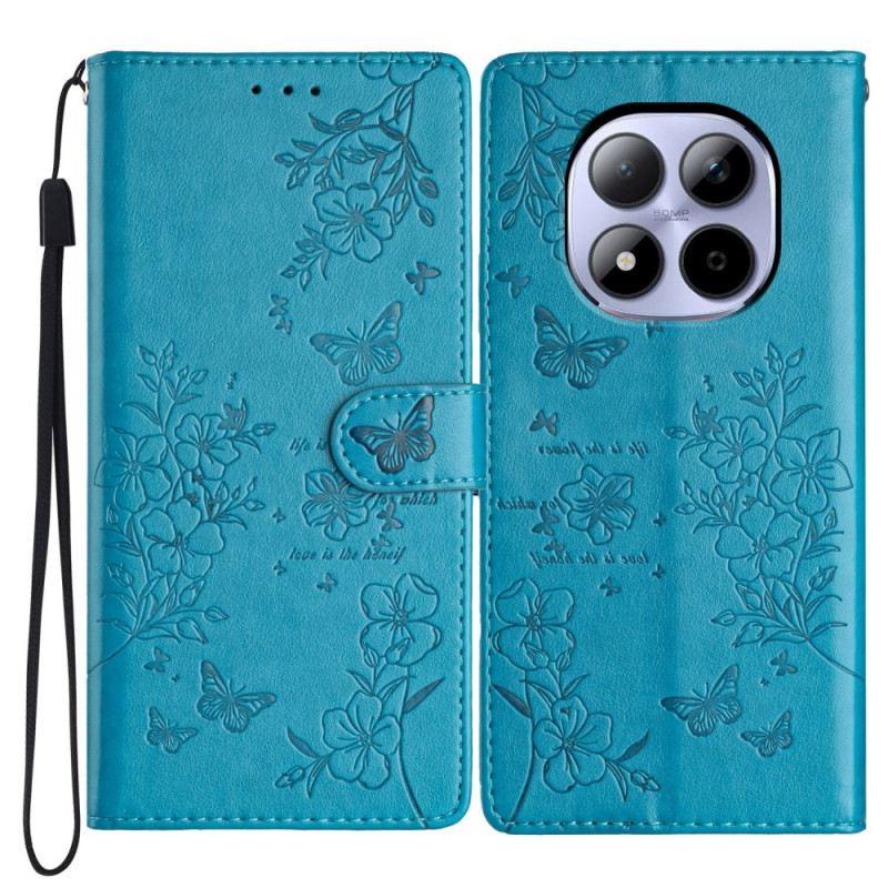 Bőrtok Xiaomi Redmi Note 15 Pro 5g Virággravírozás