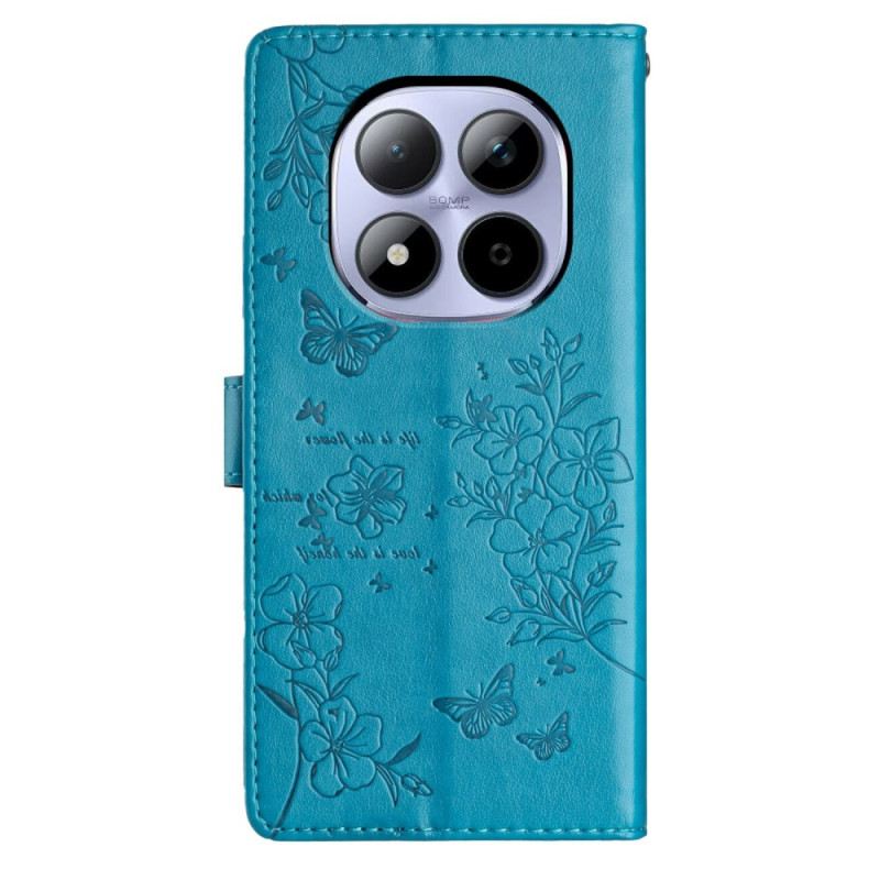 Bőrtok Xiaomi Redmi Note 15 Pro 5g Virággravírozás