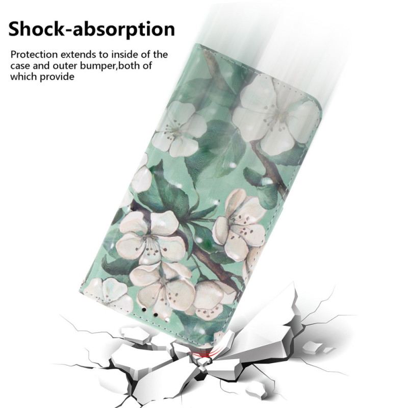 Fliptok Xiaomi Redmi Note 15 Pro 5g Akvarell Virágok Pántokkal