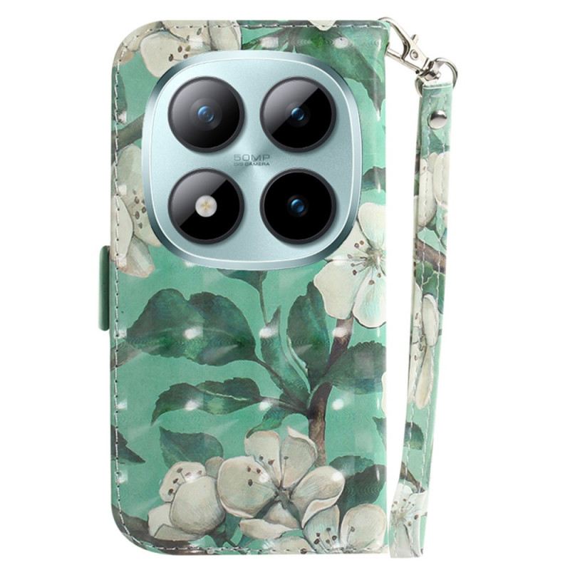 Fliptok Xiaomi Redmi Note 15 Pro 5g Akvarell Virágok Pántokkal