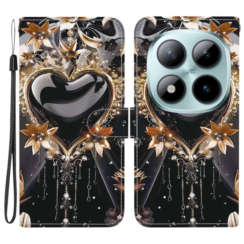 Fliptok Xiaomi Redmi Note 15 Pro 5g Fekete És Arany Szív