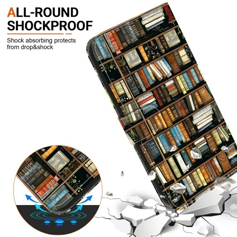 Fliptok Xiaomi Redmi Note 15 Pro 5g Könyvtár Motívum